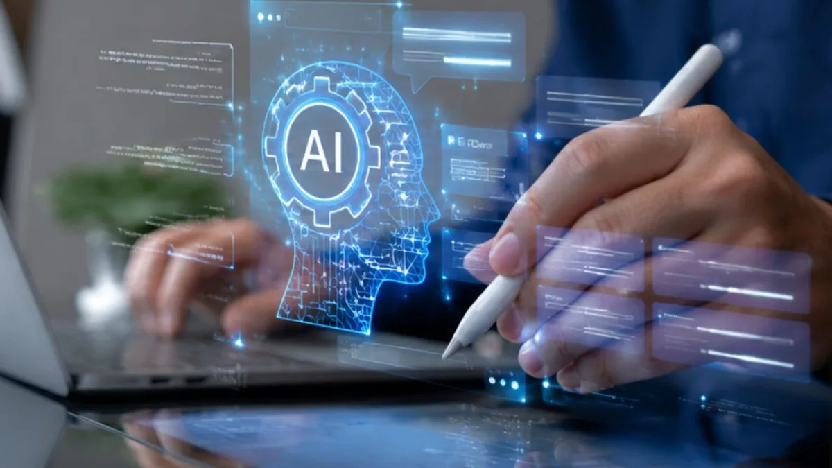 Concepto de inteligencia artificial con interfaz digital